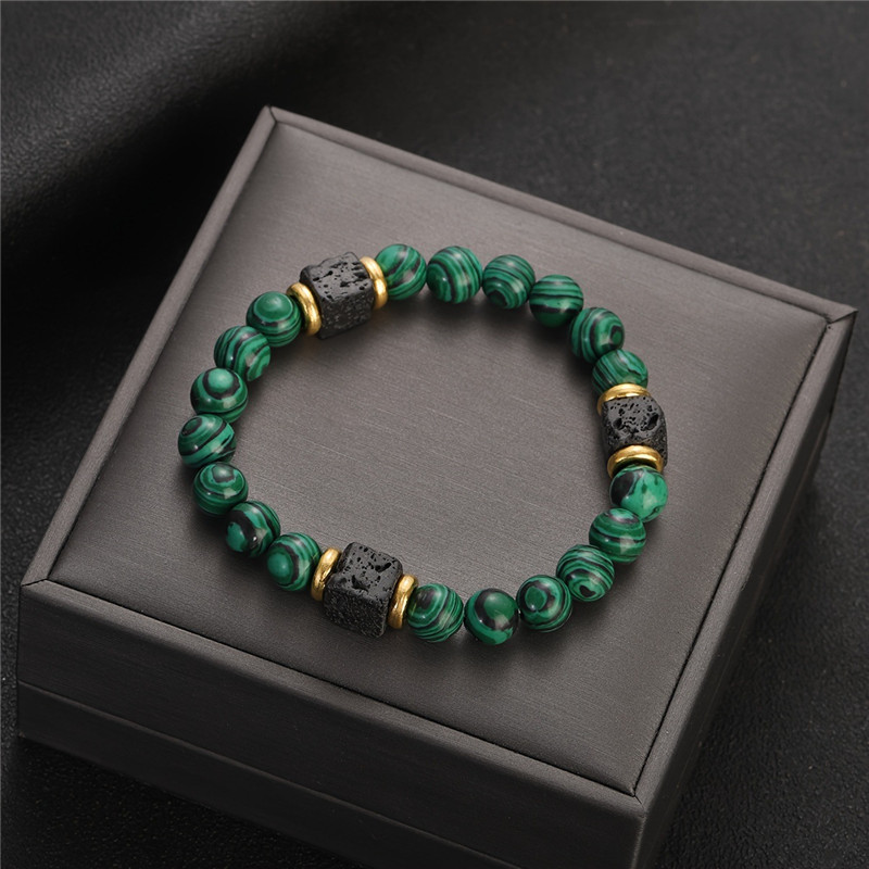 Mens Fashion Help - 1pc Nieuwe Malachiet Armbanden Mannen Natuursteen