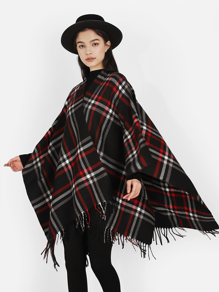 Mens Fashion Poncho - Winter Vrouwen Mannen Sjaal Lagen Poncho