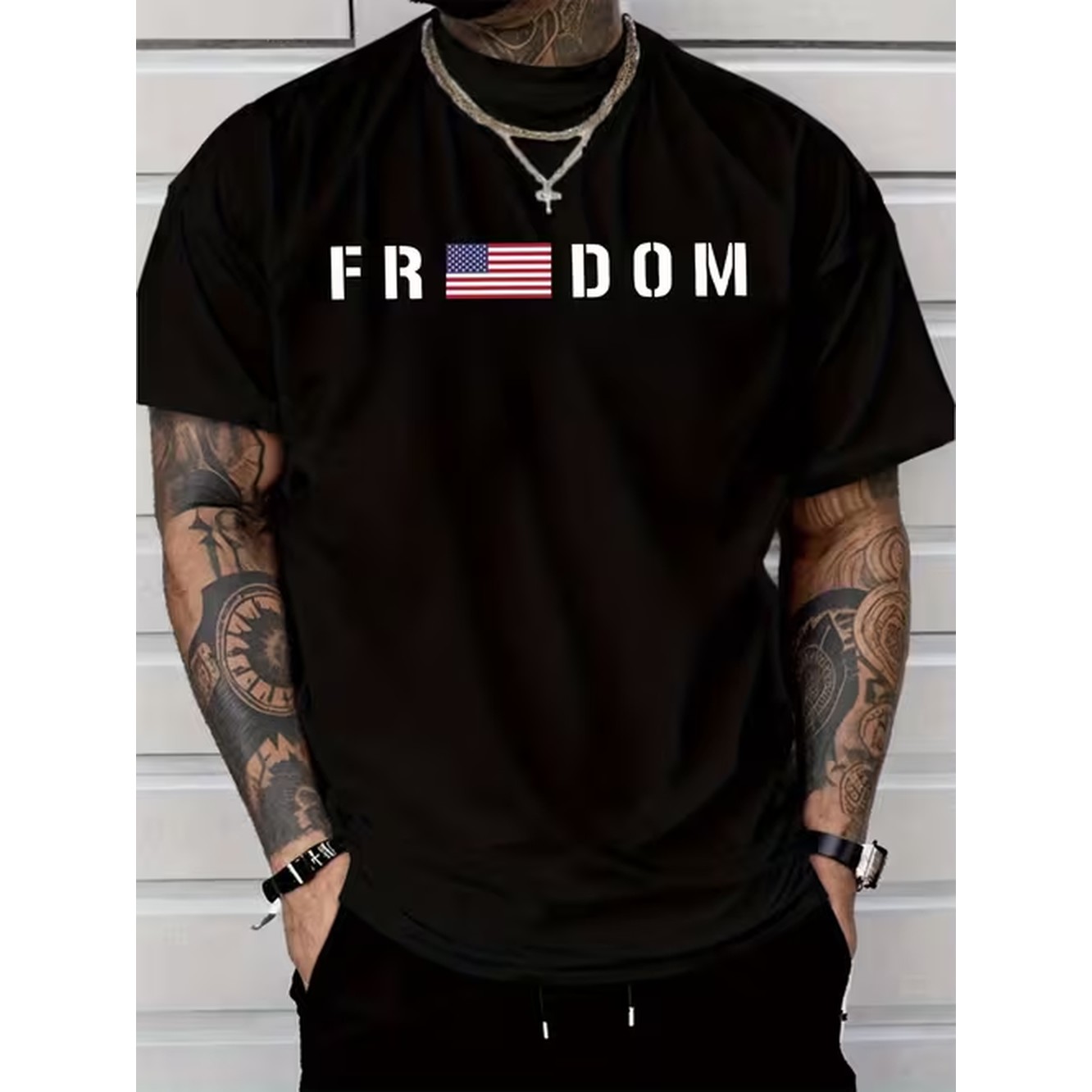 Mens Fashion Black Shirt - item afbeelding heren grafisch t-shirt zwart