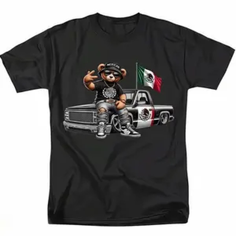 Mens Fashion Black Shirt - Katoenen modieus heren T-shirt met ronde