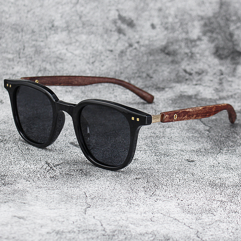 Men'S Fashion Old Money - Trendy heren vintage zonnebril met houten