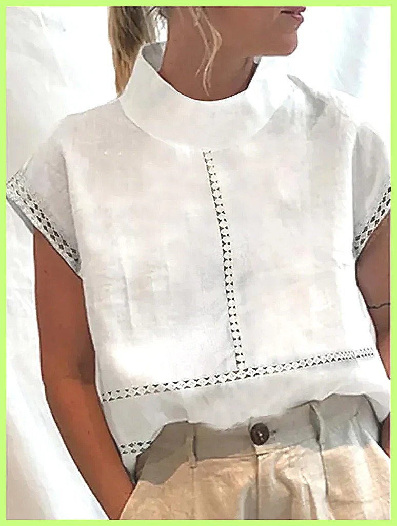 Linen Shirt Summer - Damespullover van katoenen linnen, elegante top