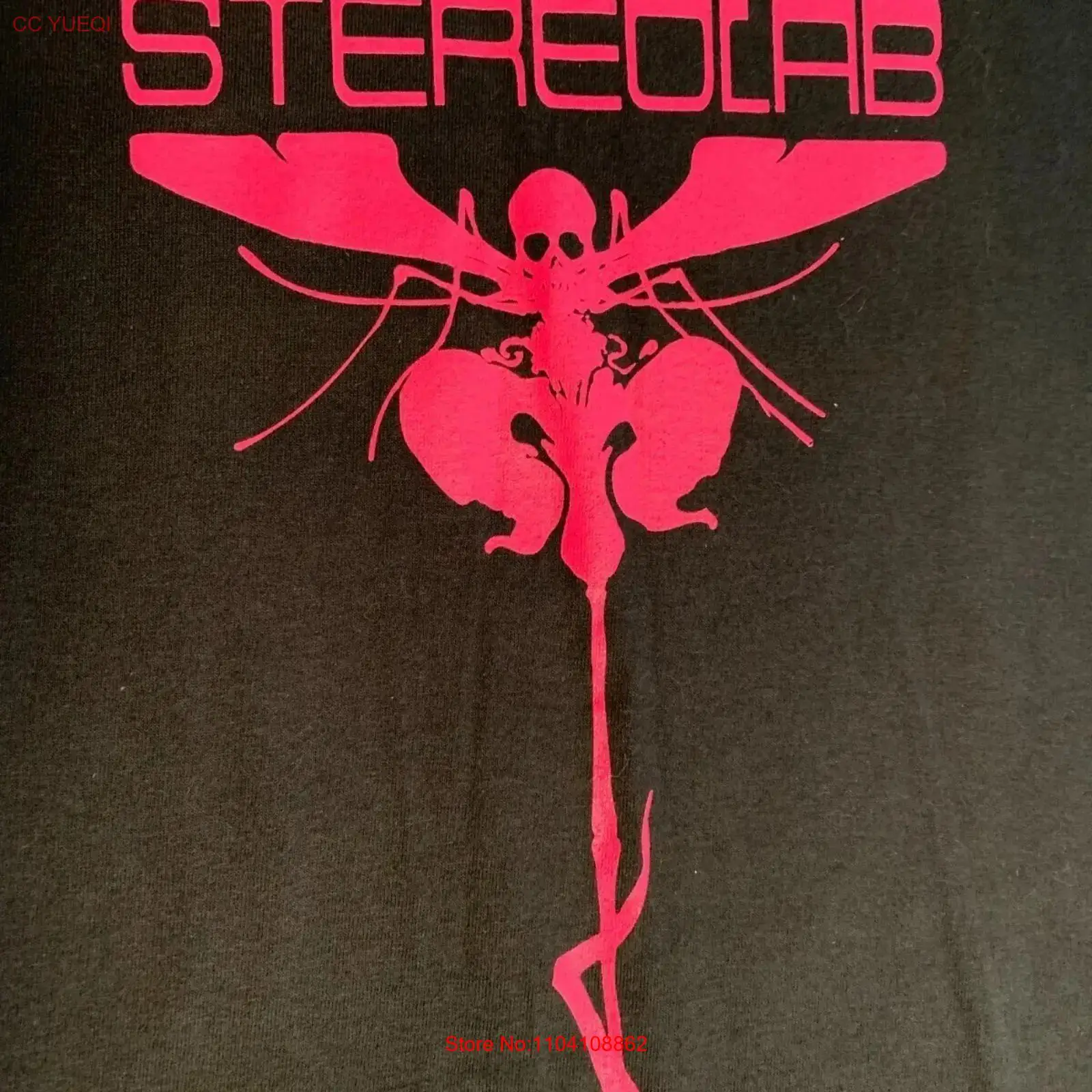 Mens Fashion Black Shirt - Vintage Stereolab T-shirt Katoen Zwart S
