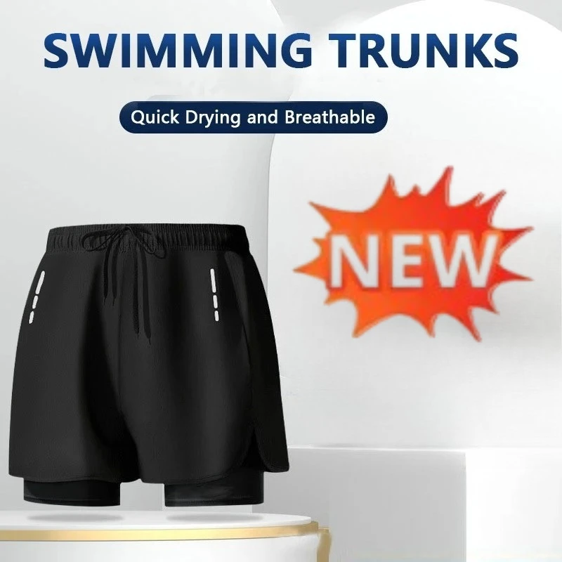 Swim Trunk Shorts - Herenshorts 2-in-1, sneldrogend, ideaal voor op