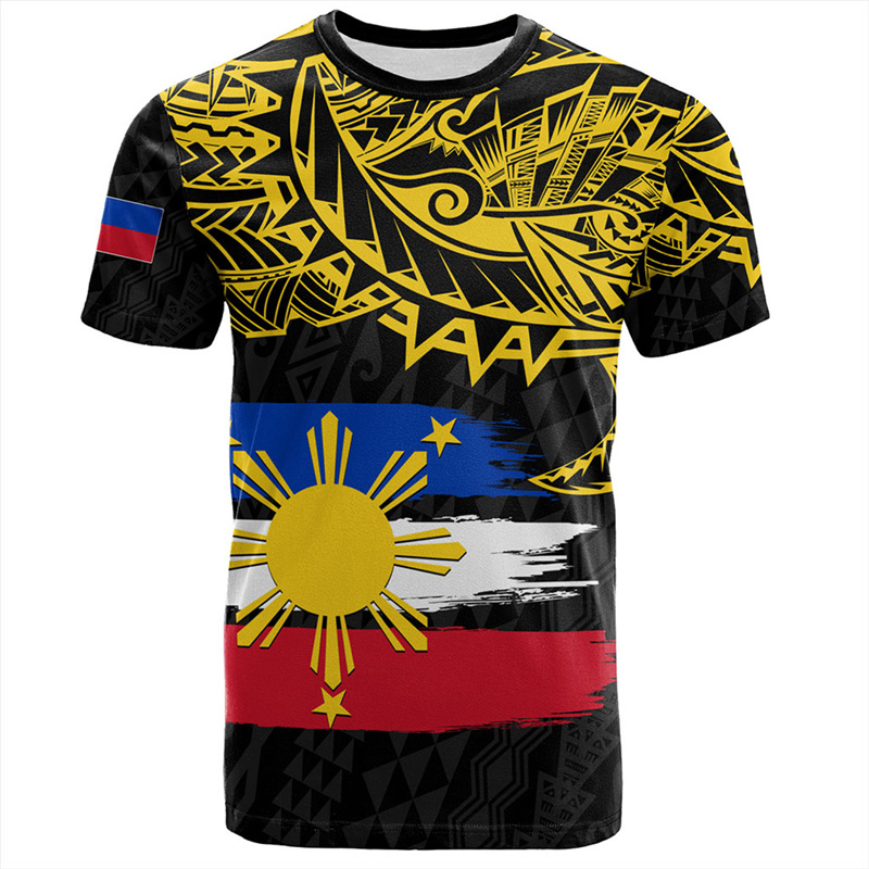 Men'S Fashion Philippines - Harajuku 3d Filipijnen Nationaal Embleem Bedrukt