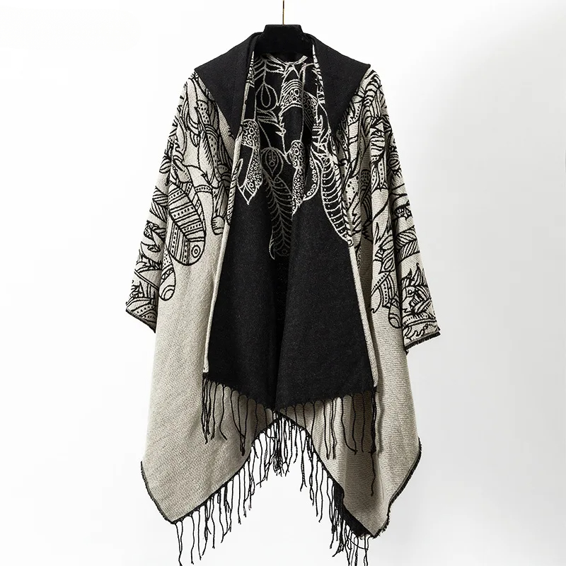 Mens Fashion Poncho - Vintage Kwastje Cape Jas Fringe Poncho