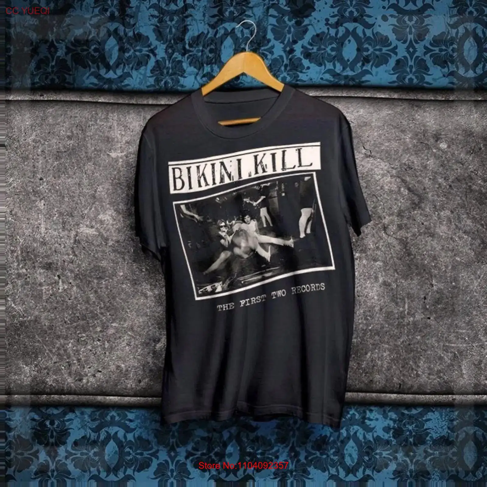 Mens Fashion Black Shirt - Bikini Kill T-shirt The First Two