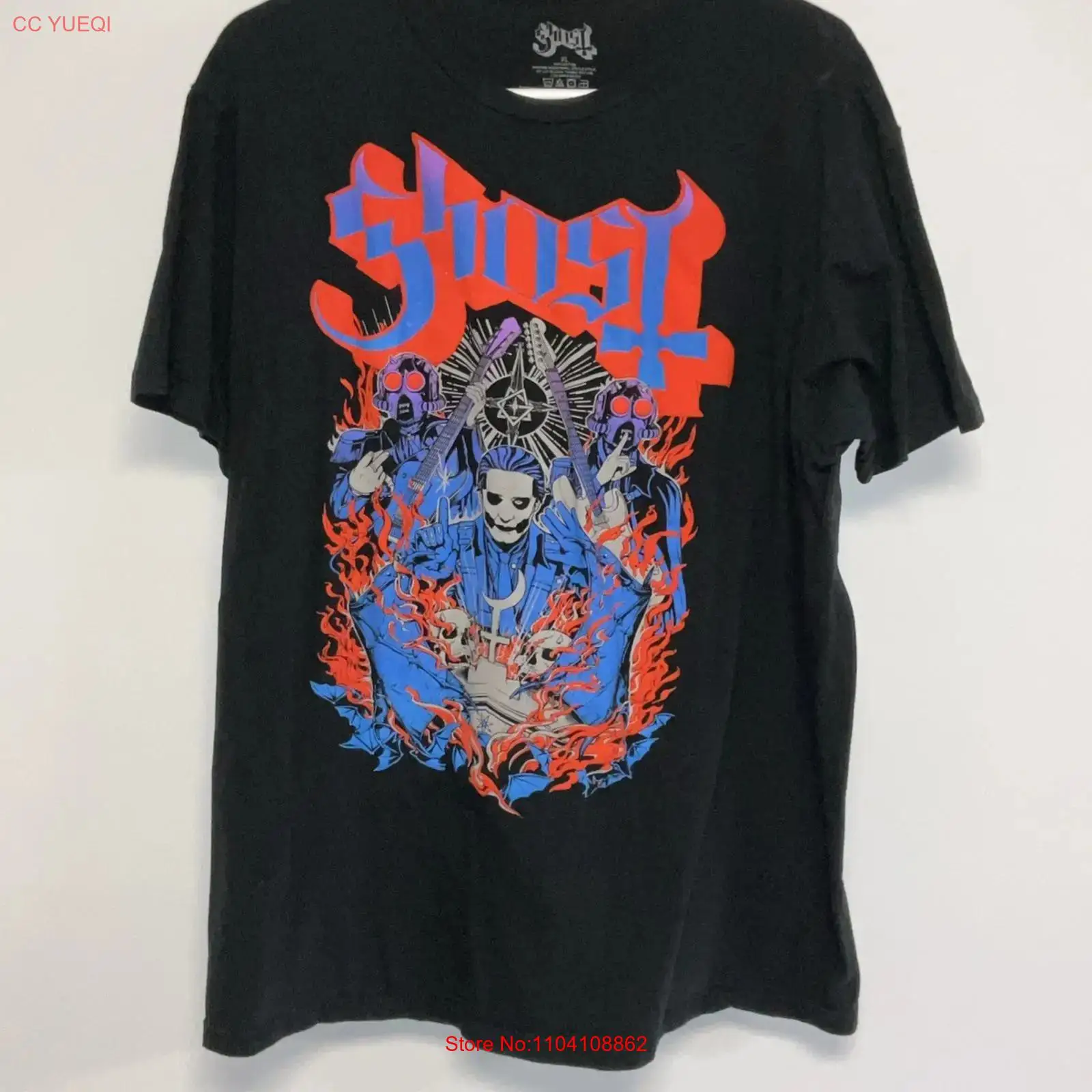 Mens Fashion Black Shirt - Ghost T-shirt Heren Groot Zwart 13068