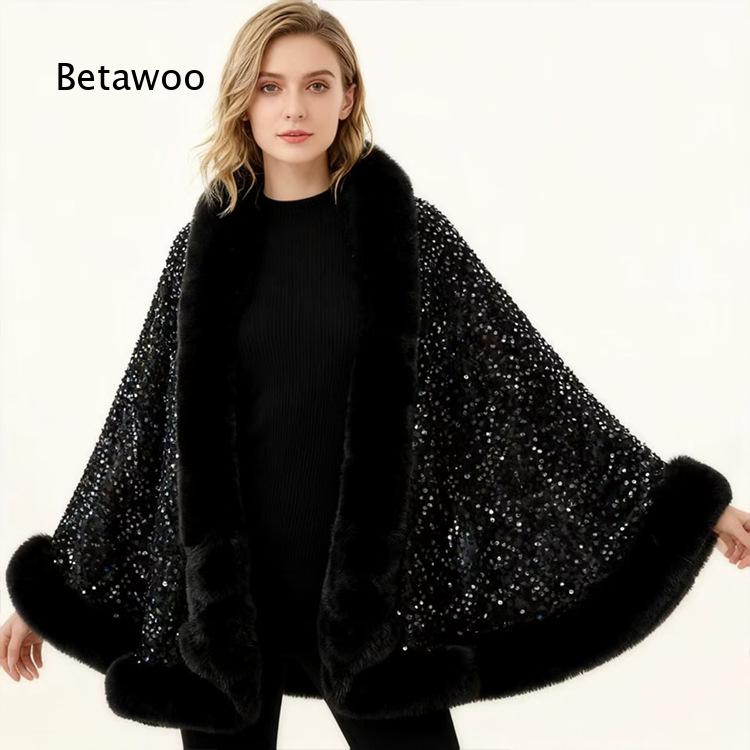 Dames korte poncho cape met bo - Mens Fashion Poncho recensie en prijs