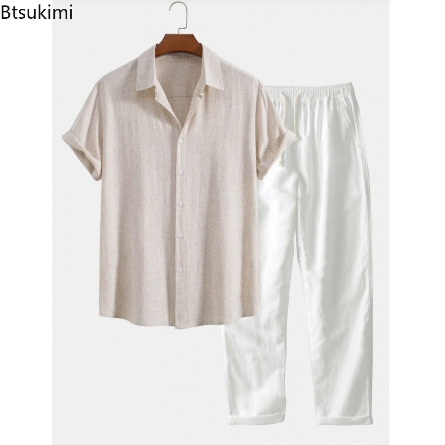 2026 Herenmode Effen Strand Tw - Linen Shirt Summer recensie en prijs