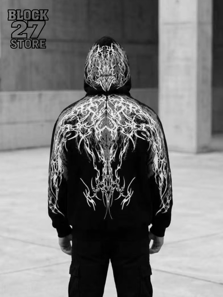 Herenhoodie Harajuku Y2K Stree - Mens Fashion Zip Up Hoodies recensie en prijs