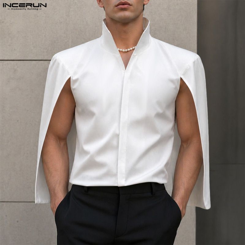 INCERUN mannen Shirt Effen Kle - Mens Fashion Poncho recensie en prijs
