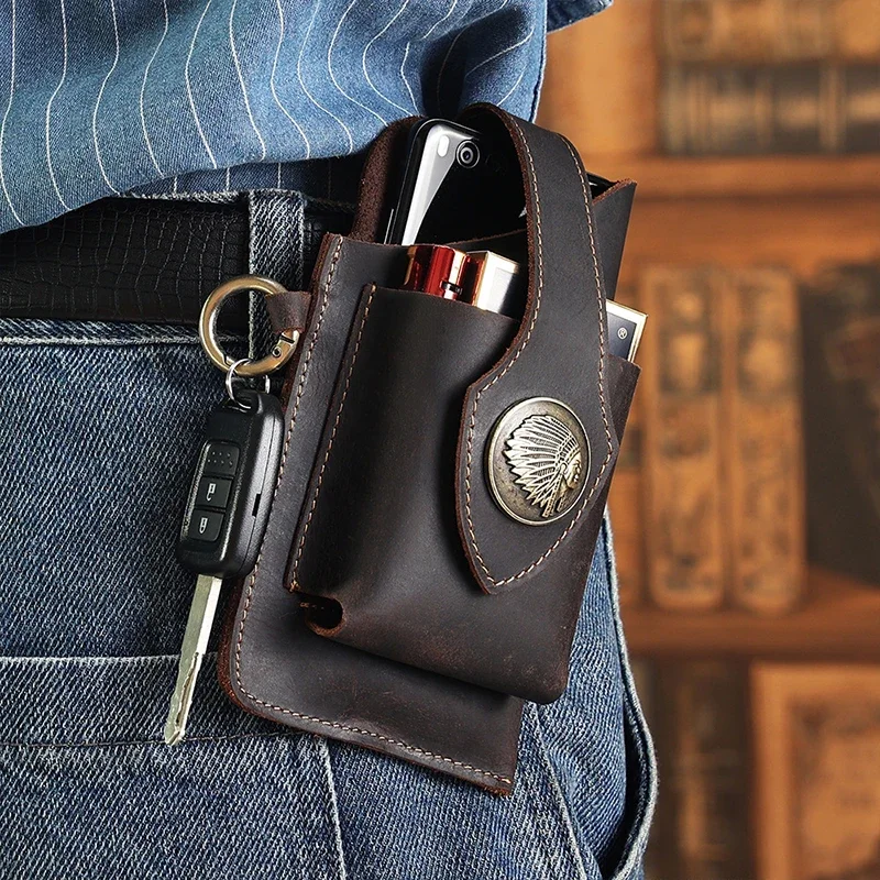 Heren lederen heuptas Mobiele  - Fashion Harness Men recensie en prijs