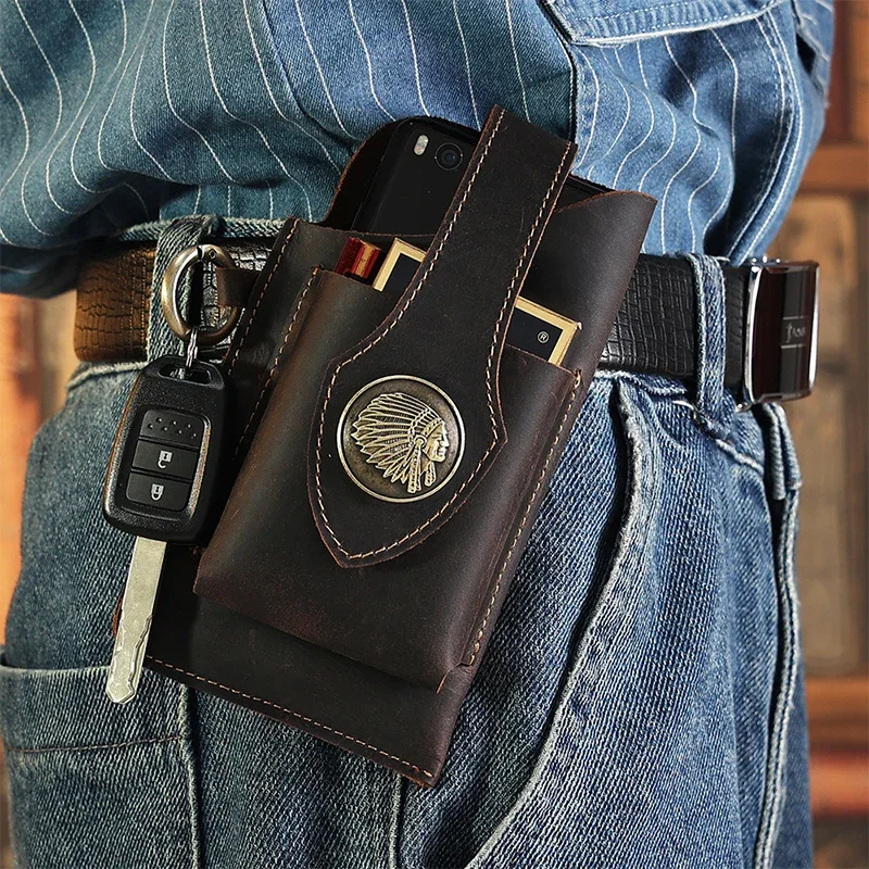 Heren lederen heuptas Mobiele  - Fashion Harness Men recensie en prijs