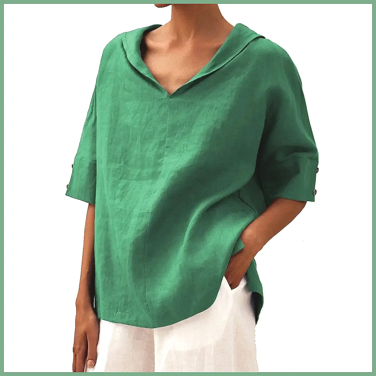 Losvallend katoenen linnen ove - Linen Shirt Summer recensie en prijs