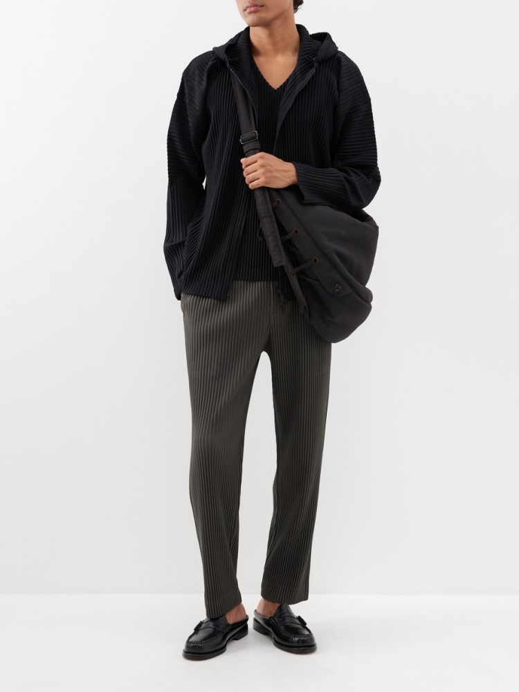 Miyake geplooide heren hoodie  - Mens Fashion Zip Up Hoodies recensie en prijs